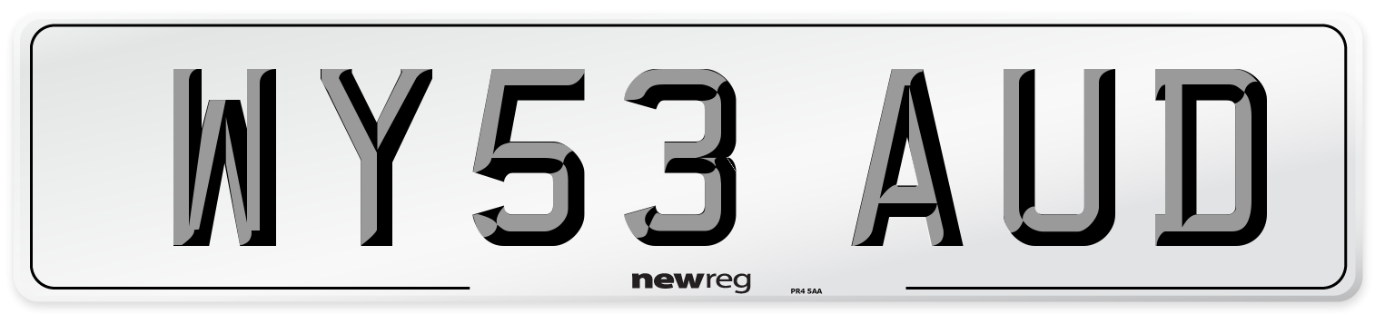 WY53 AUD Number Plate from New Reg